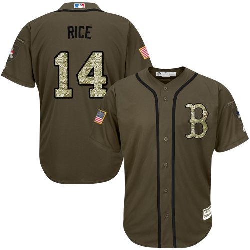 Red Sox #14 Jim Rice Green Salute to Service Stitched MLB Jersey - Click Image to Close